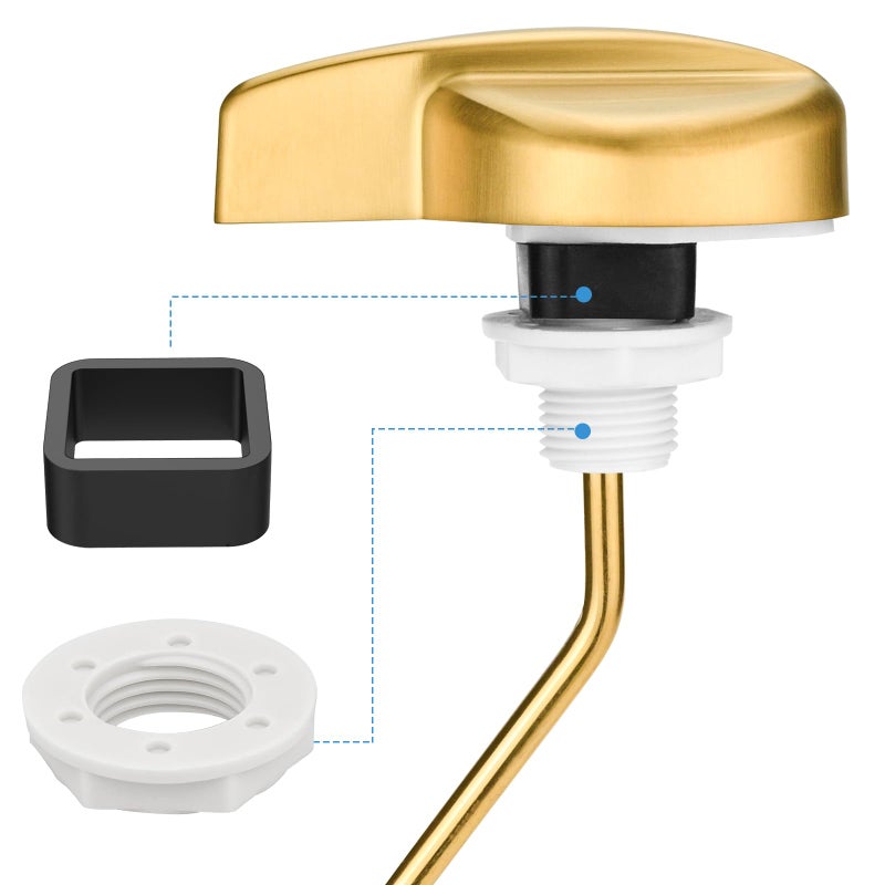 Ancable Compatible with TOTO Toilet Handle Replacement Parts Kit, Universal THU068#CP Trip Lvr for St743S Side Mount Toilet Flush Tank Lever Handle for TOTO Kohler Toilet Tank, 1-Pack Brushed Gold - Image 3